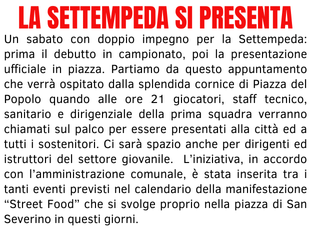 LA SETTEMPEDA SI PRESENTA LA SETTEMPEDA SI PRESENTA