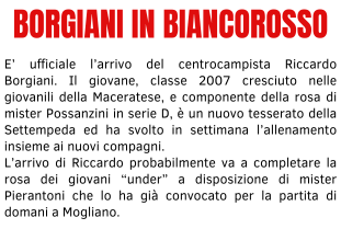 BORGIANI IN BIANCOROSSO BORGIANI IN BIANCOROSSO