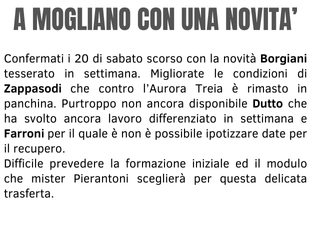 A MOGLIANO CON UNA NOVITA' A MOGLIANO CON UNA NOVITA'