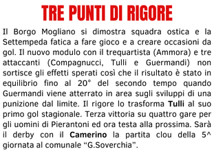 TRE PUNTI DI RIGORE TRE PUNTI DI RIGORE