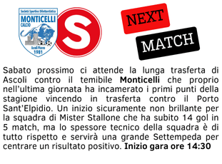 NEXT MATCH MONTICELLI SETTEMPEDA NEXT MATCH MONTICELLI SETTEMPEDA