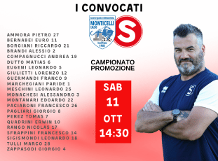 I CONVOCATI MONTICELLI SETTEMPEDA I CONVOCATI MONTICELLI SETTEMPEDA