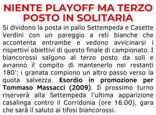 FINISCE IN PARITA'