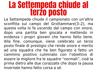La Settempeda chiude al terzo posto